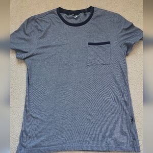 🌈 Horst Hörst Fine-Stripe Pocket T-Shirt Size Fitted Large